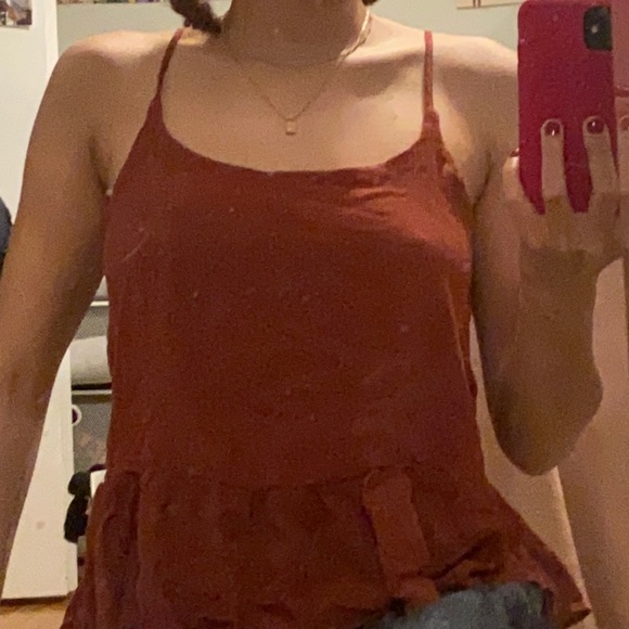 Burnt Orange Flowy Tank Top - Picture 5 of 5